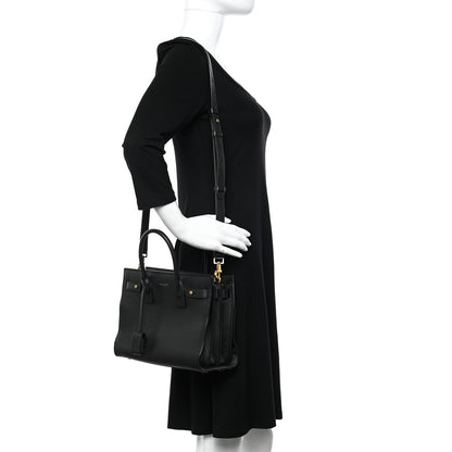 Saint Laurent Grained Calfskin Baby Sac De Jour Souple Black 2 of 12