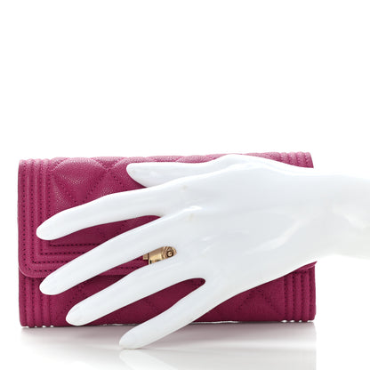 Chanel Caviar Quilted Medium Boy Flap Wallet Fuchsia 2 of 11