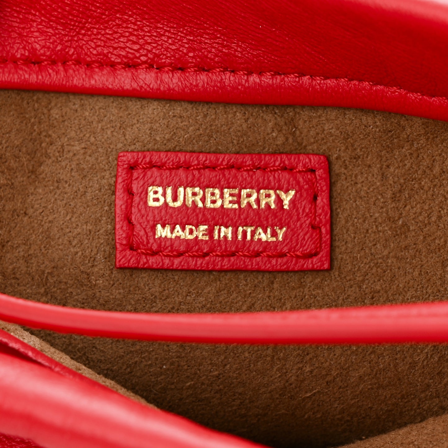 Calfskin Small Drawcord Pouch Red