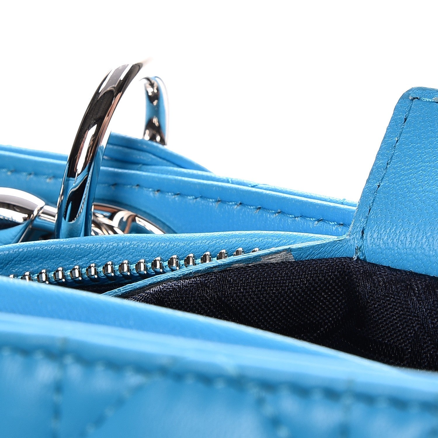 Christian Dior Lambskin Cannage Medium Lady Dior Blue 13 of 13