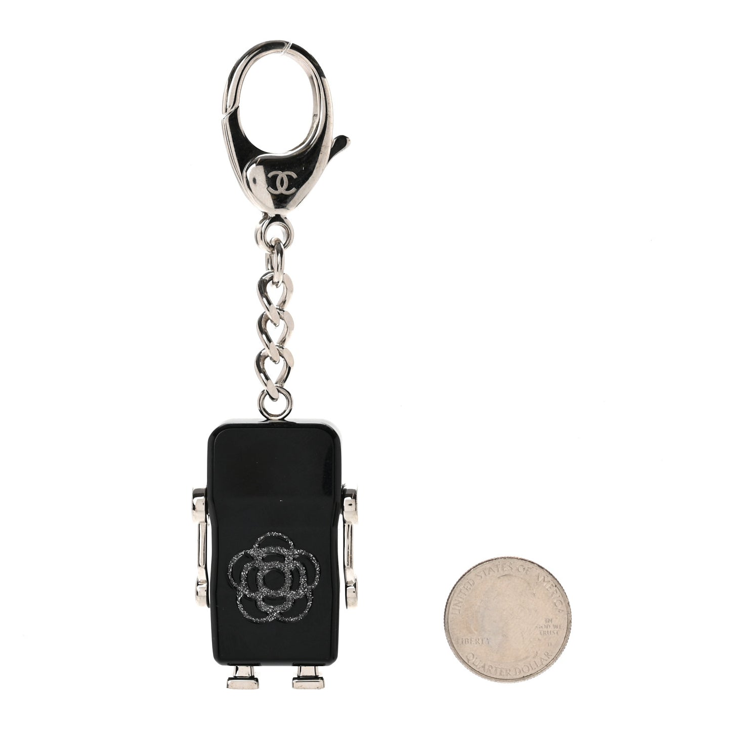 Resin Crystal CC Robot Bag Charm Black