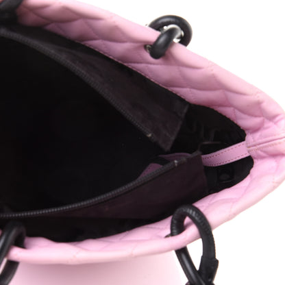 Chanel Calfskin Quilted Medium Cambon Tote Pink Black 5 of 17