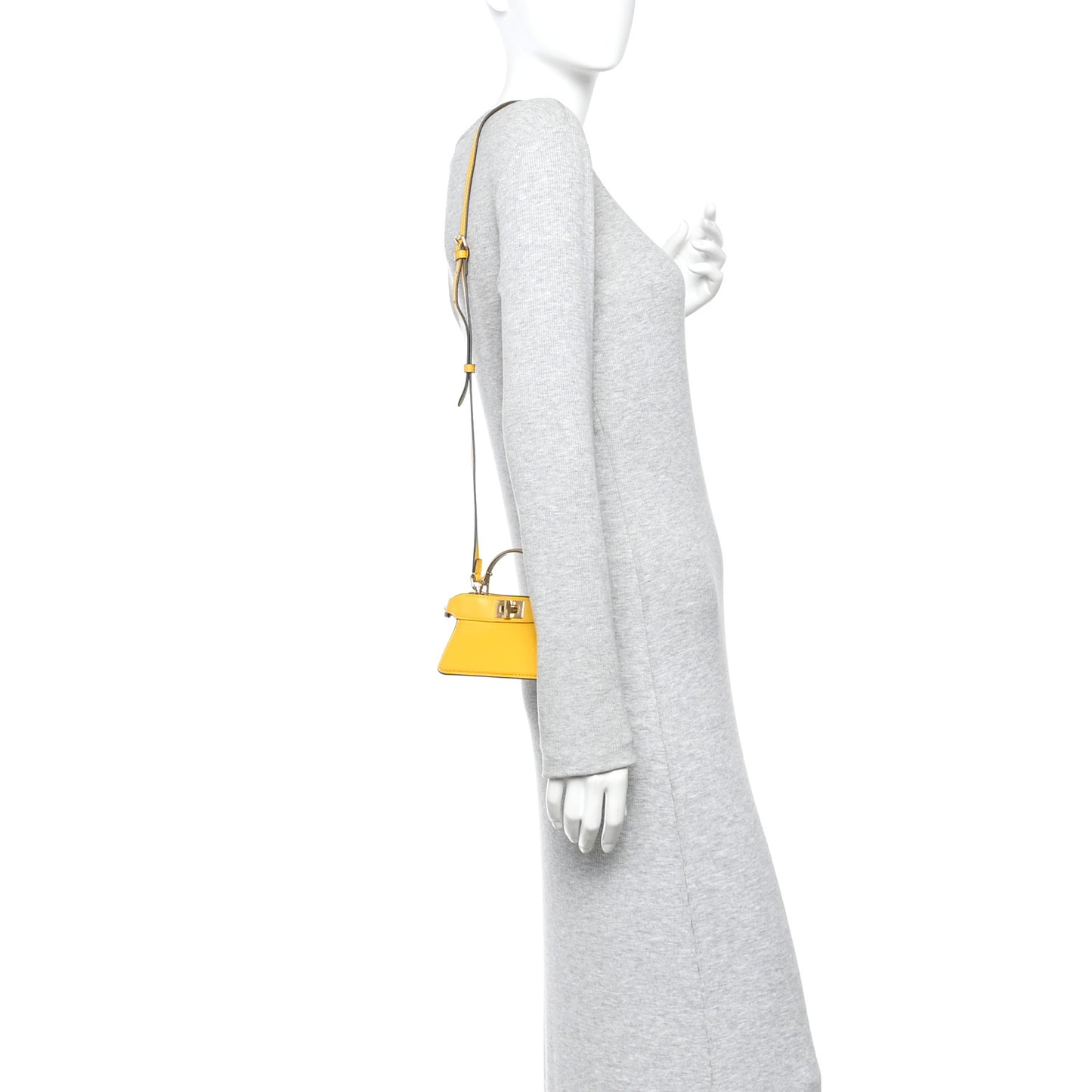 Shiny Nappa Nano Peekaboo Maxi Handle Satchel Mimosa