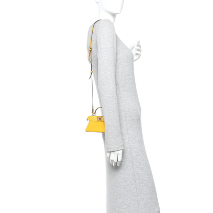 Fendi Shiny Nappa Nano Peekaboo Maxi Handle Satchel Mimosa 2 of 12
