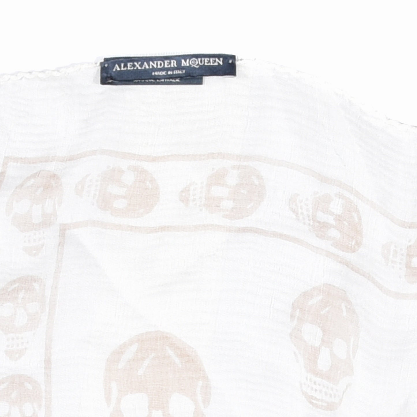 Silk Chiffon Skull Scarf Beige Ivory
