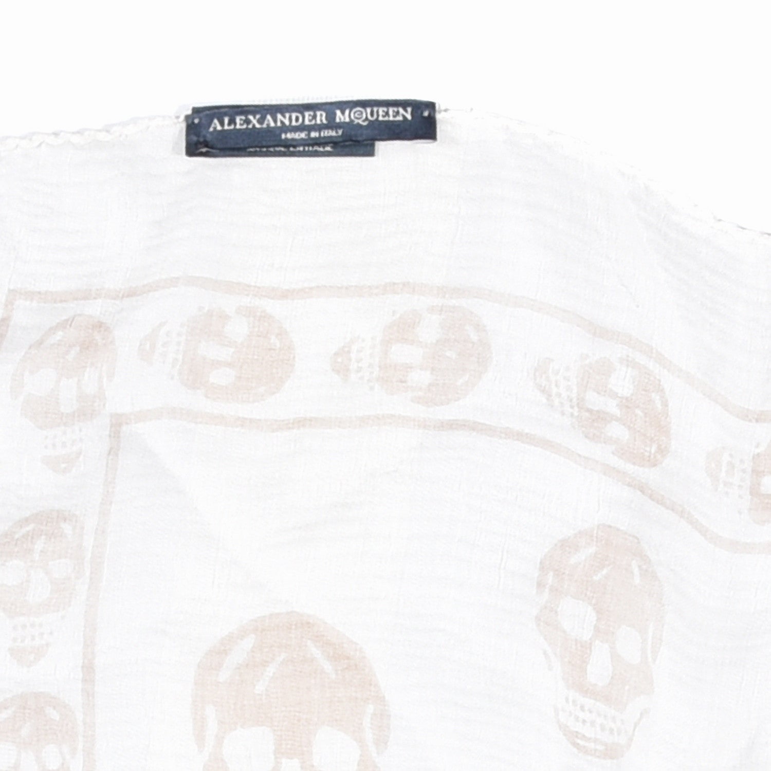 Alexander McQueen Silk Chiffon Skull Scarf Beige Ivory 3 of 4