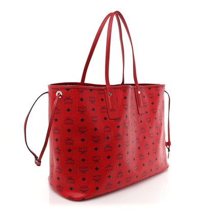 MCM Visetos Large Liz Reversible Shopper Tote Ruby Red 4 of 18