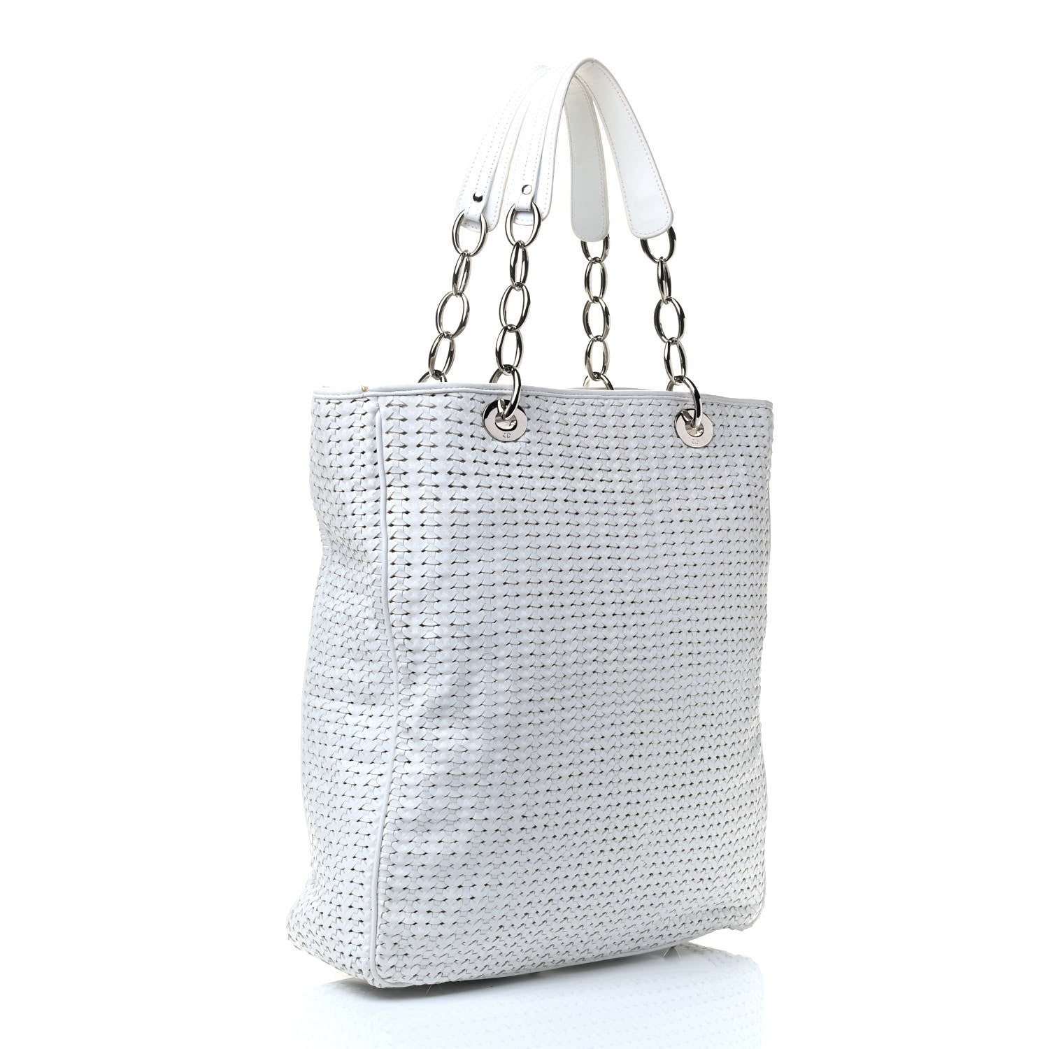 Christian Dior Lambskin Woven Dior Soft Shopping Tote White 2 of 6