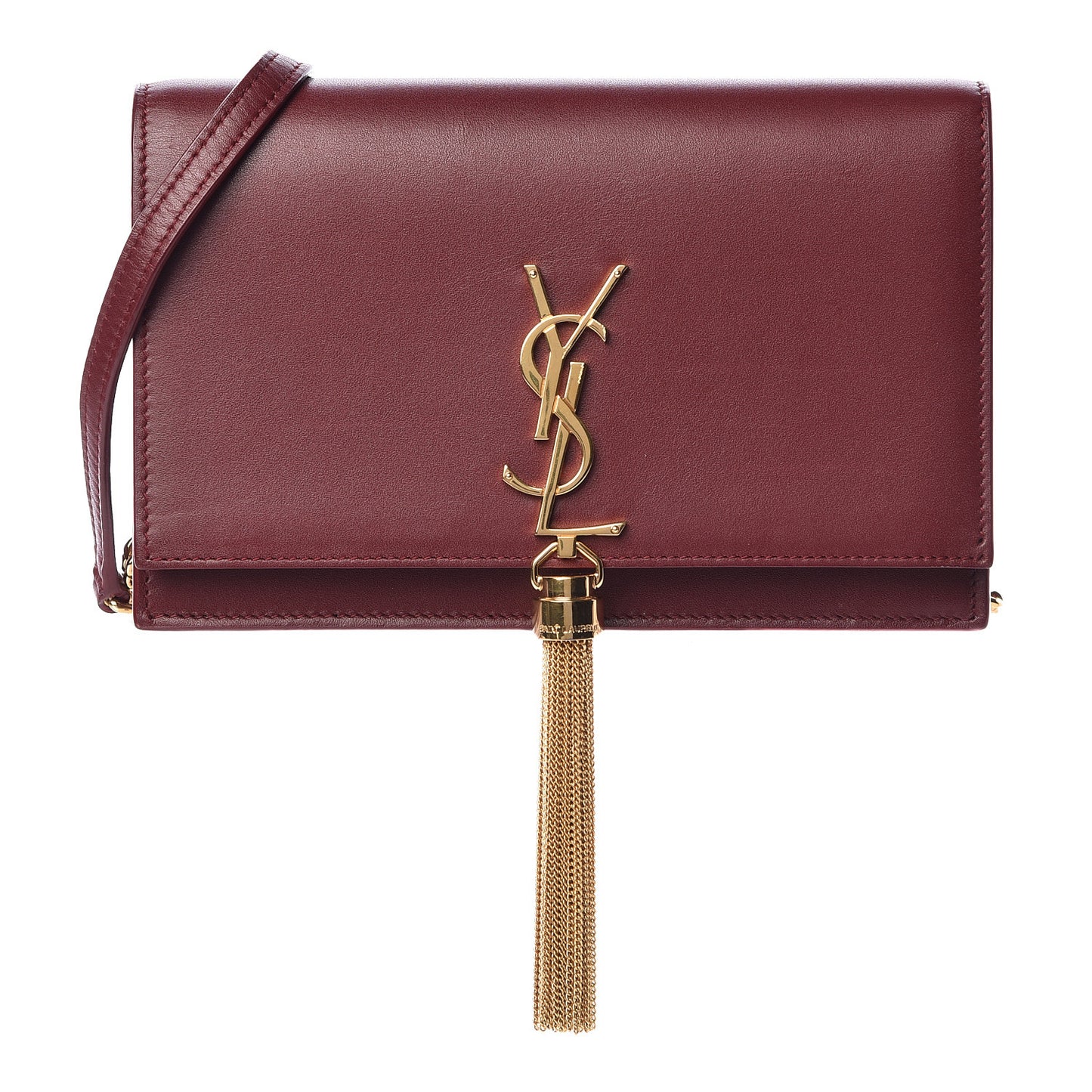 Smooth Calfskin Classic Monogram Kate Tassel Chain Wallet Palissandre