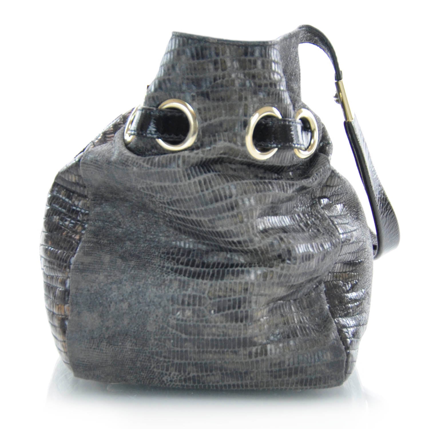 Jimmy Choo Lizard Embossed Patent Radiant Hobo 4 of 9