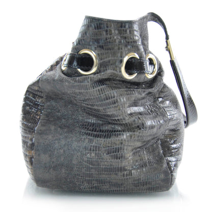 Jimmy Choo Lizard Embossed Patent Radiant Hobo 4 of 9