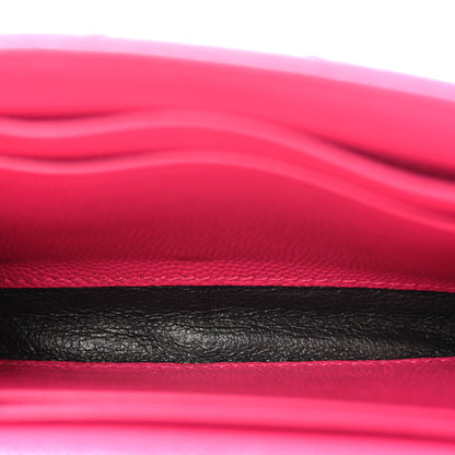 Saint Laurent Grain De Poudre Matelasse Chevron Small Monogram Envelope Wallet Fuxia Couture 6 of 9