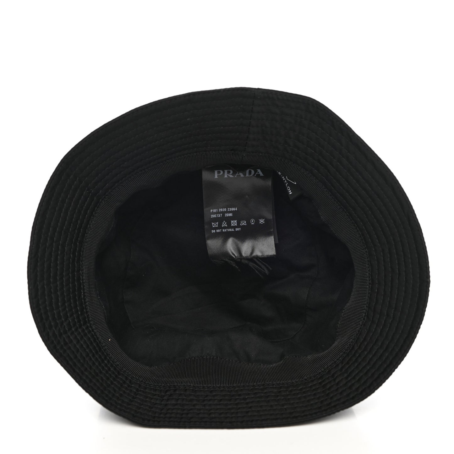 Re-Nylon Metal Triangle Logo Mens Bucket Hat M Black