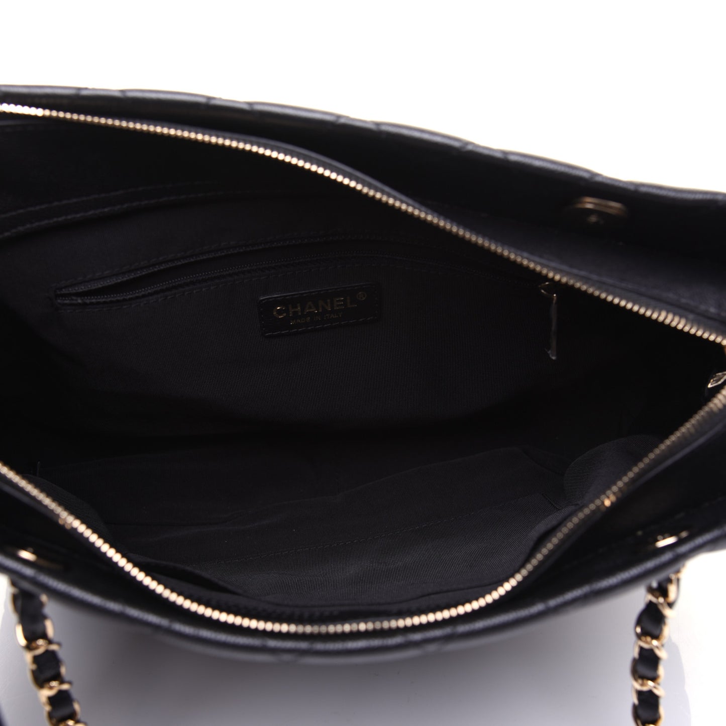 Caviar Quilted Rolled Up Tote Black