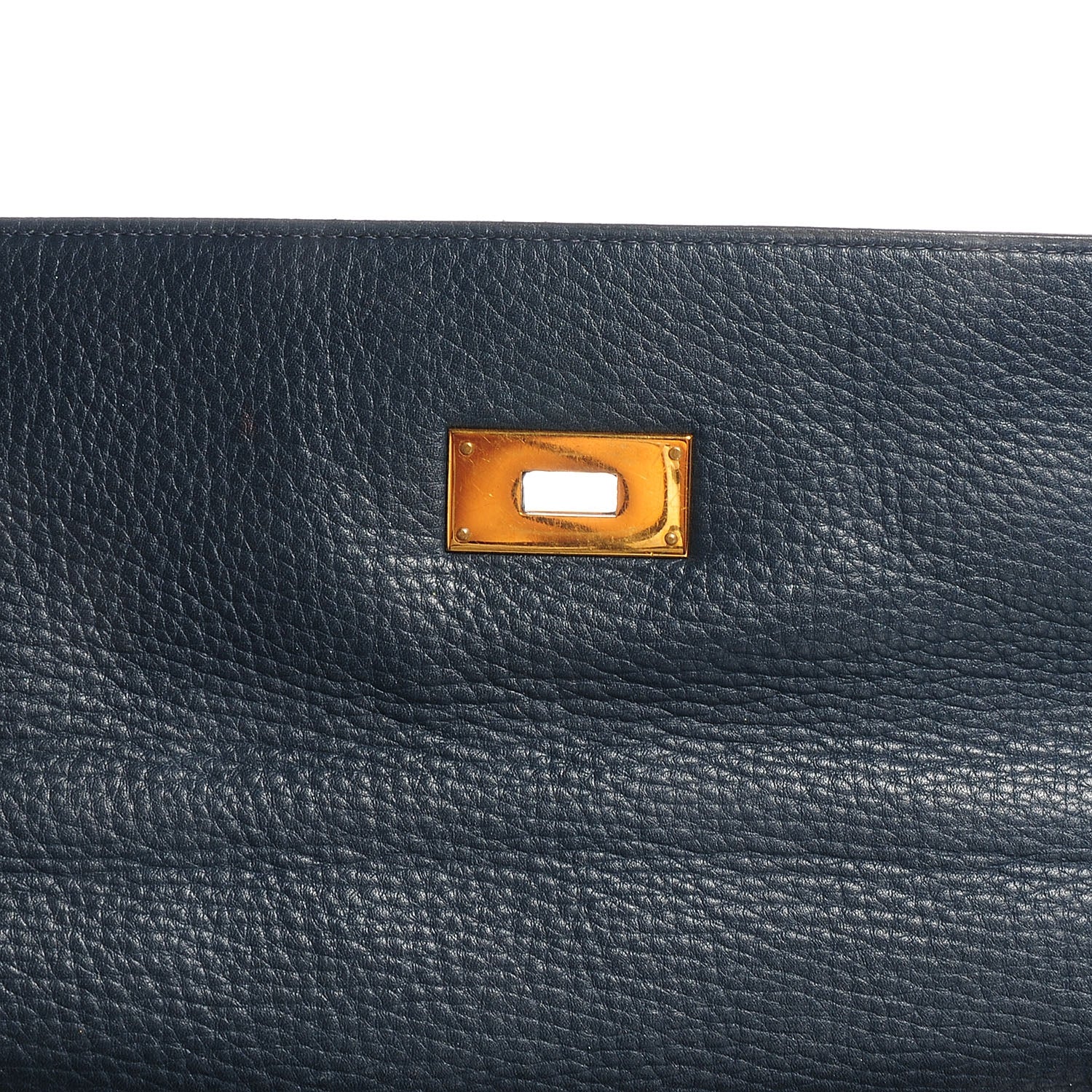 Hermes Taurillon Clemence Kelly 40 w/ Pelican Cadena Lock Bleu Marine 18 of 39