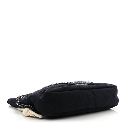 Chanel Canvas Quilted La Pausa Large Shopping Tote Navy 6 of 12
