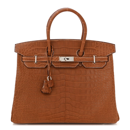 Hermes Matte Alligator Birkin 35 Fauve 1 of 11