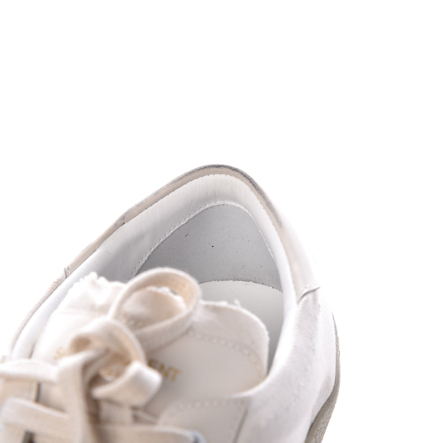 Distressed Canvas Court Classic Sneakers 46 White