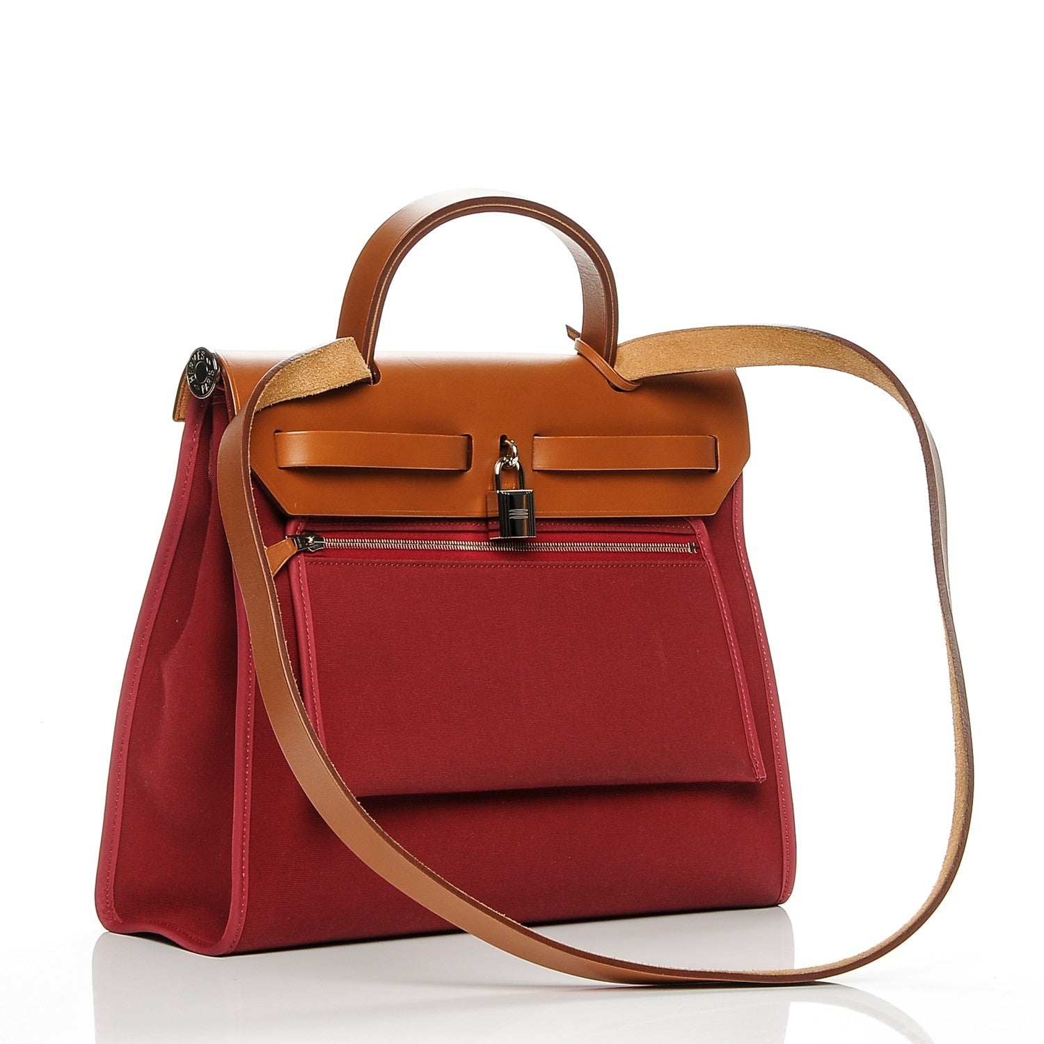 Hermes Vache Hunter Toile Herbag Zip 31 PM Rubis 3 of 9