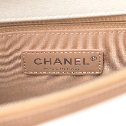 Chanel Iridescent Caviar Chevron Quilted Small Coco Handle Flap White 7 of 12