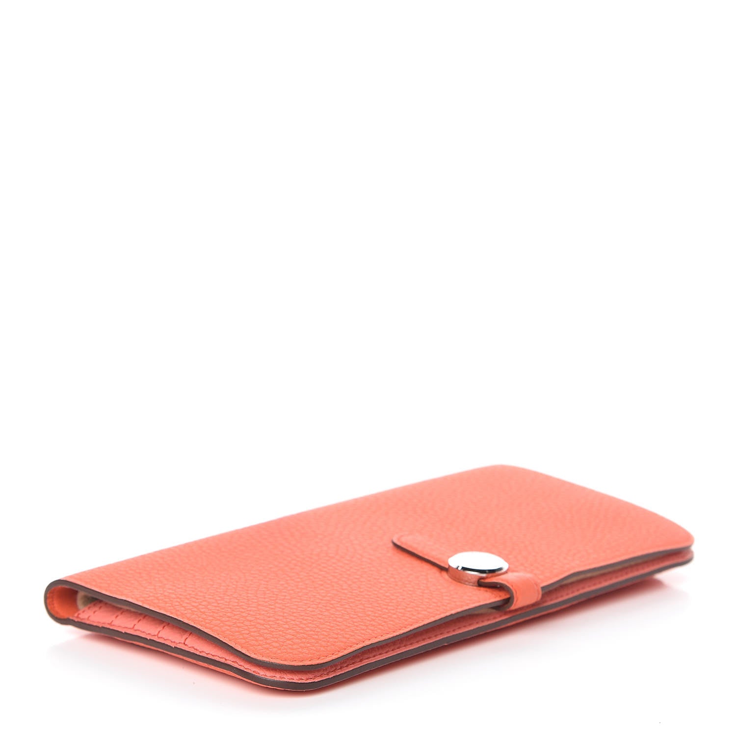 Hermes Togo Dogon Recto Verso Wallet Orange Poppy Rose Candy 4 of 10