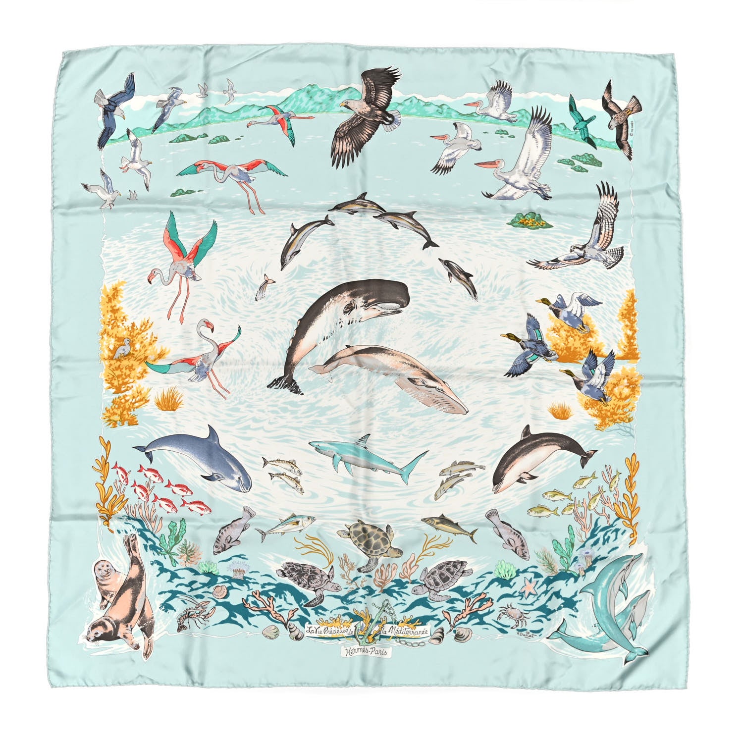 Hermes Silk La Vie Precieuse de La Mediterranee Scarf 90 1 of 5
