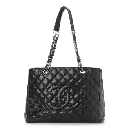 Chanel Caviar Quilted Grand Shopping Tote GST Navy Blue 1 of 7