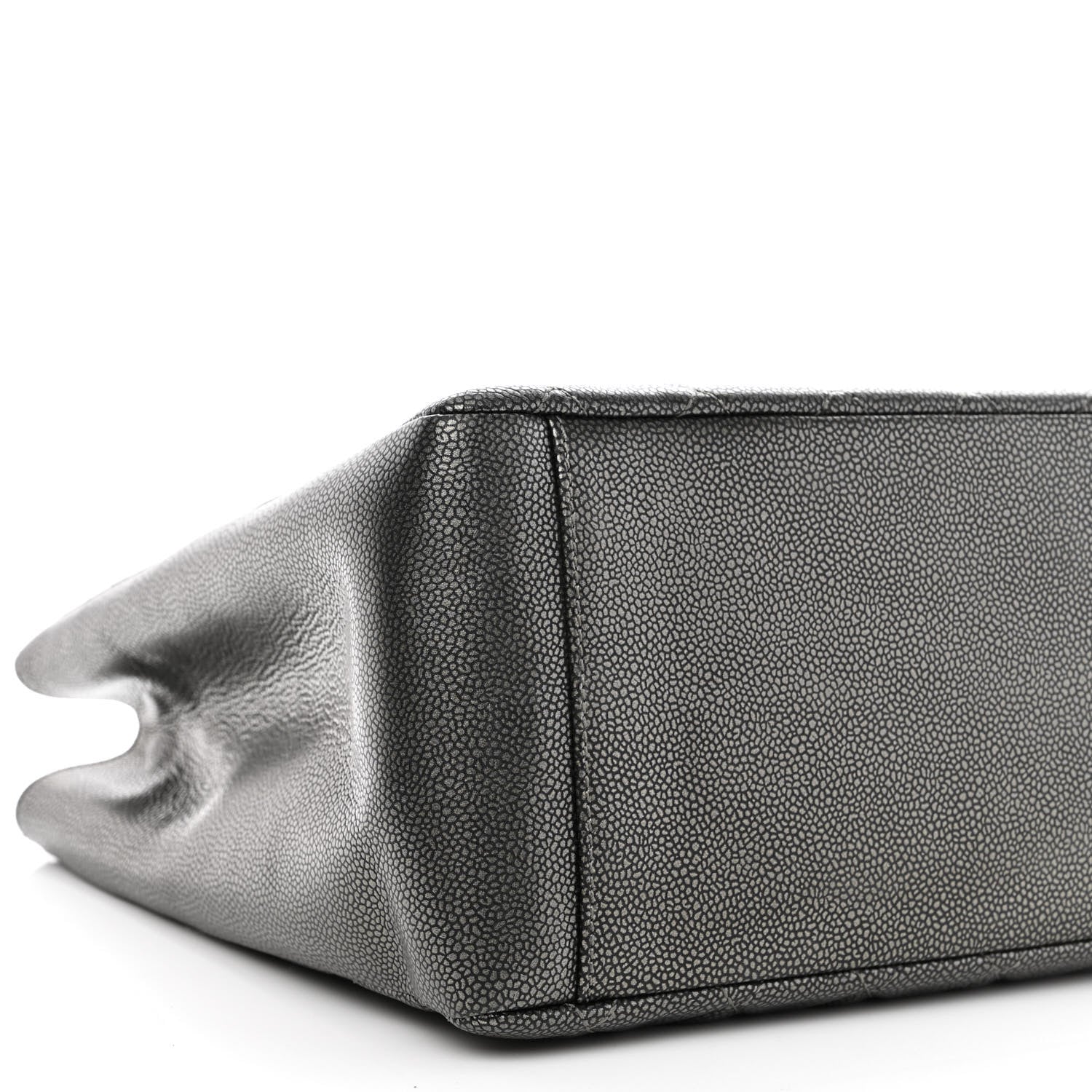 Chanel Metallic Caviar Quilted Grand Shopping Tote GST Dark Silver 9 of 10