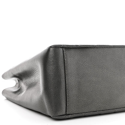 Chanel Metallic Caviar Quilted Grand Shopping Tote GST Dark Silver 9 of 10
