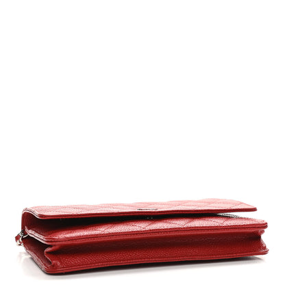 Chanel Caviar Quilted Wallet On Chain WOC Red 4 of 12
