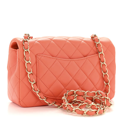 Chanel Lambskin Quilted Mini Rectangular Flap Orange 3 of 10