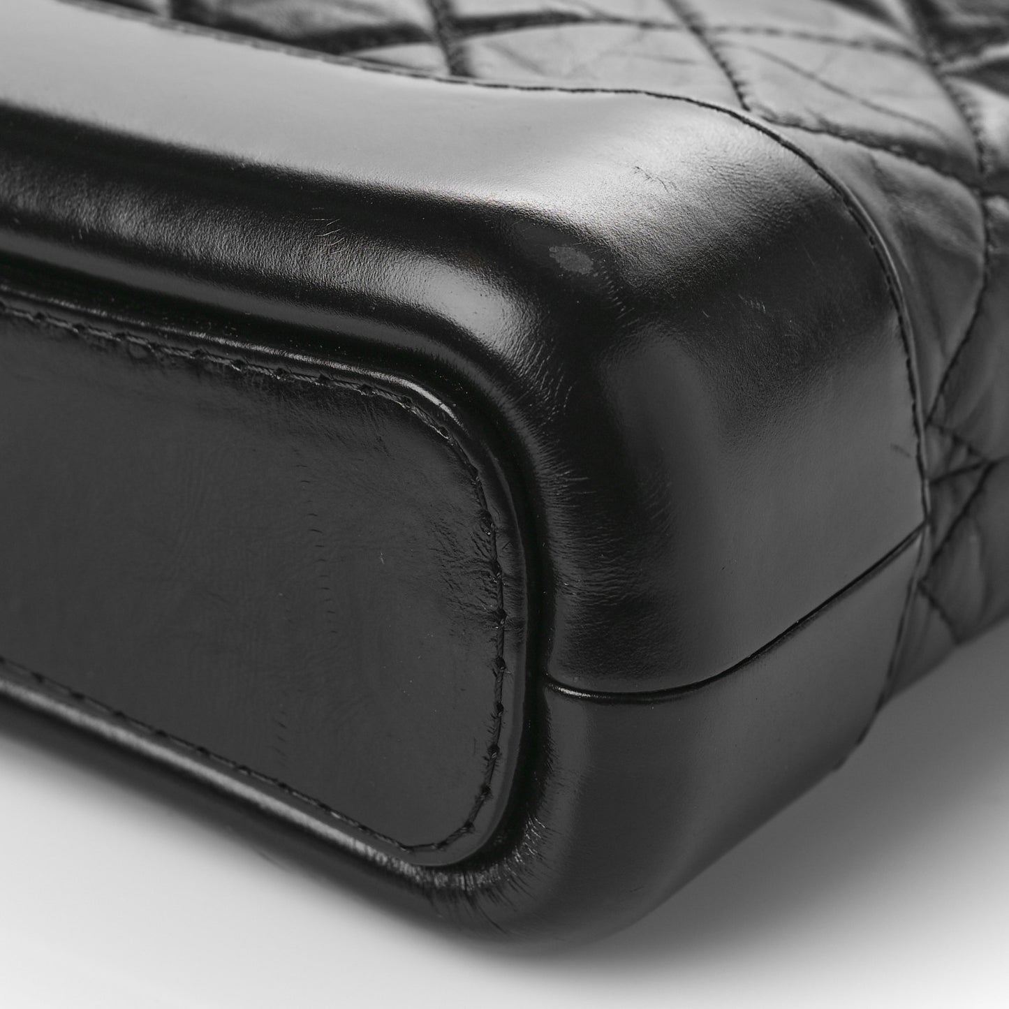 Aged Calfskin Quilted Small Gabrielle Hobo Black