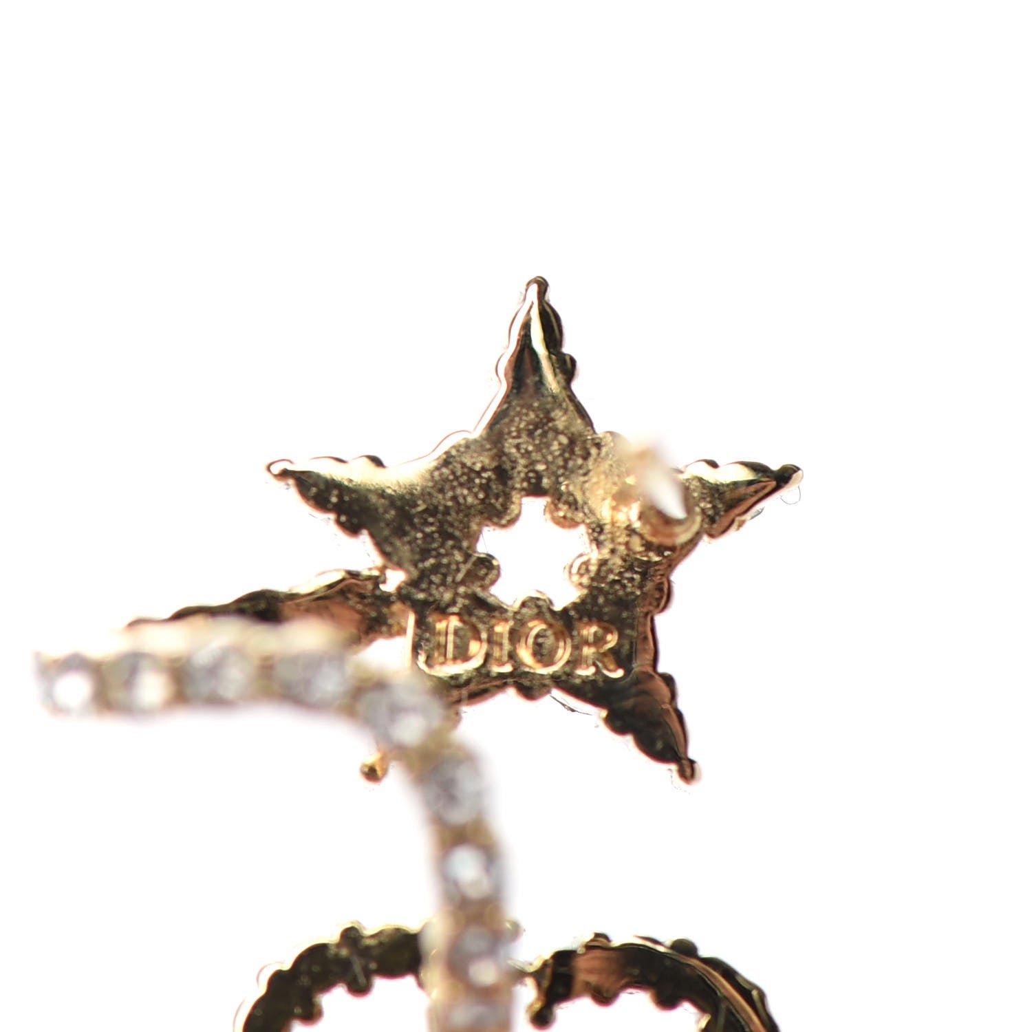 Christian Dior Crystal Clair D Lune Wrap Around Earrings Gold 4 of 4
