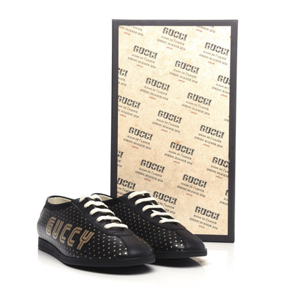 Gucci X SEGA Calfskin GUCCY Stars Mens Falacer Sneakers 7 Black 10 of 10