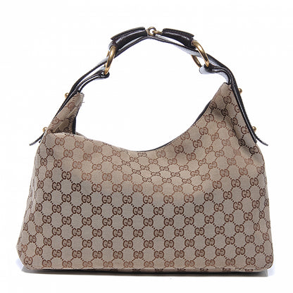 Gucci Monogram Medium Horsebit Chain Hobo Ebony 6 of 8