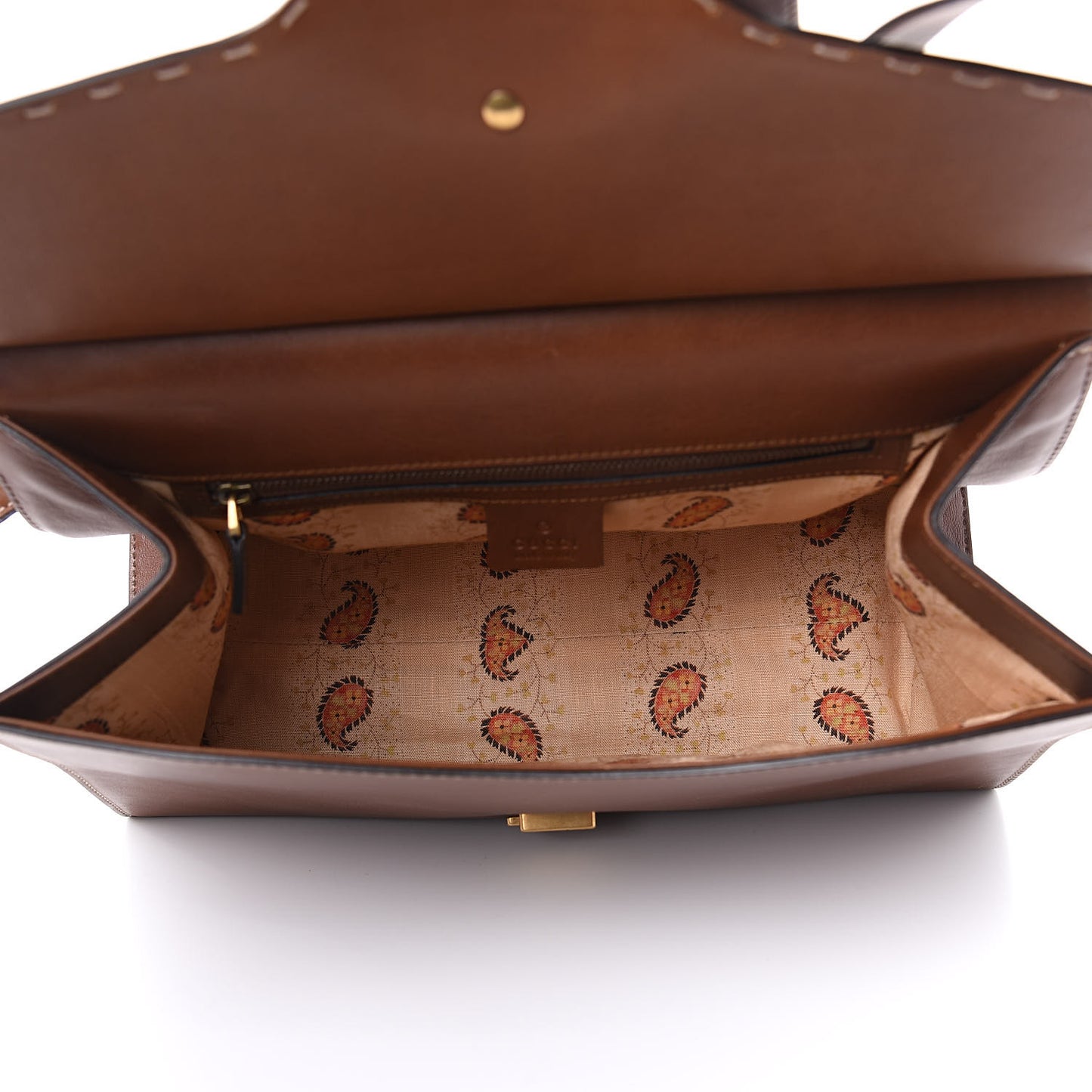 Calfskin Small GG Marmont Top Handle Bag Brown