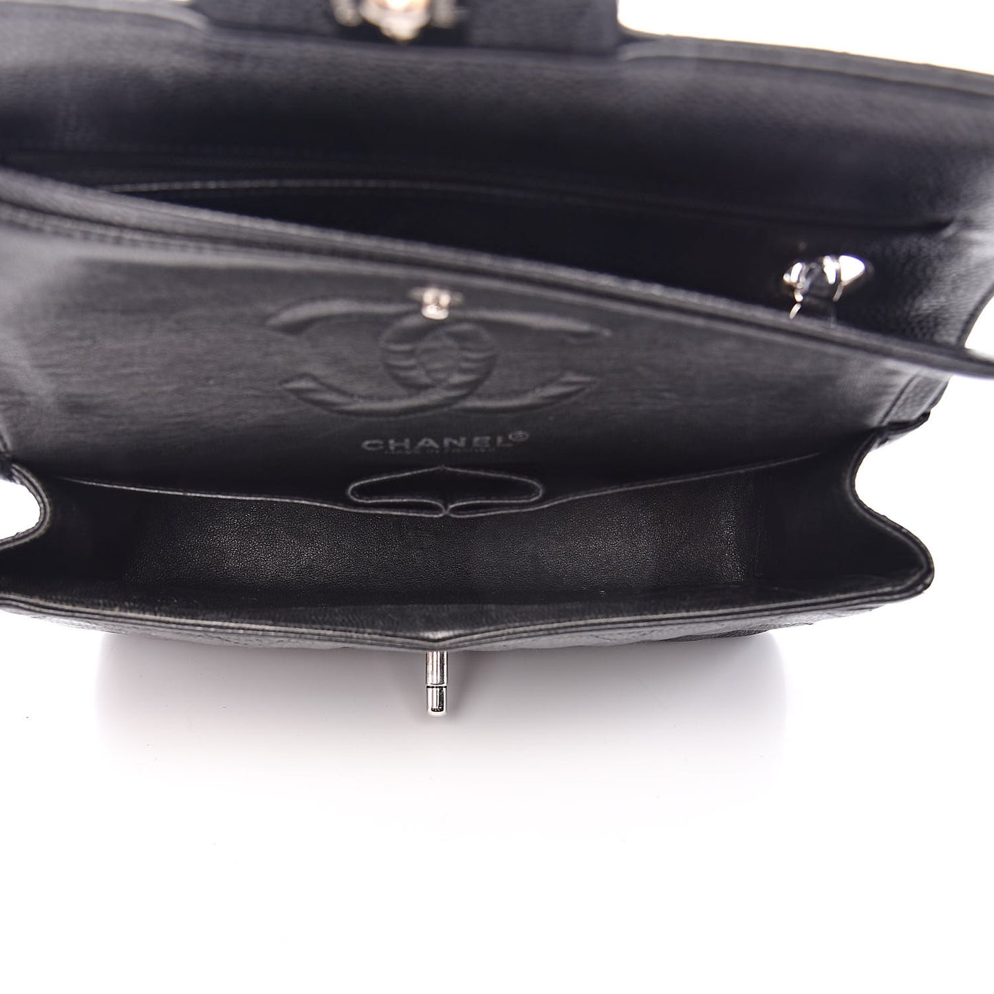 Caviar Quilted Small Double Flap Black