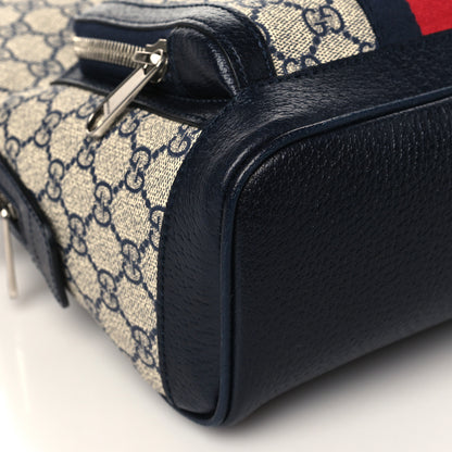 Gucci GG Supreme Monogram Textured Dollar Calfskin Web Small Ophidia Day Backpack Beige Blue Black 8 of 11