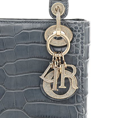 Christian Dior Alligator Crystal Mini Lady Dior Blue 7 of 9