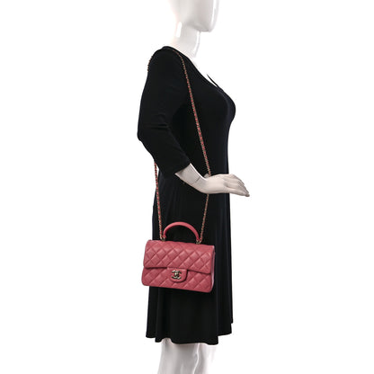 Chanel Lambskin Quilted Mini Top Handle Rectangular Flap Pink 2 of 8
