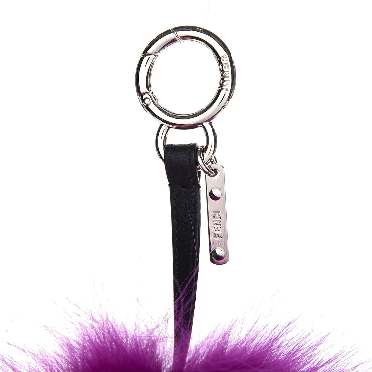 Fox Mink Goat Fur Oret Monster Bag Bug Charm Orchid Black