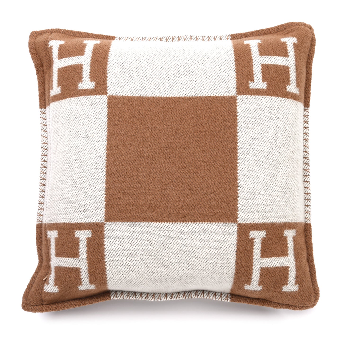 Wool Cashmere Avalon Pillow PM Ecru Camel