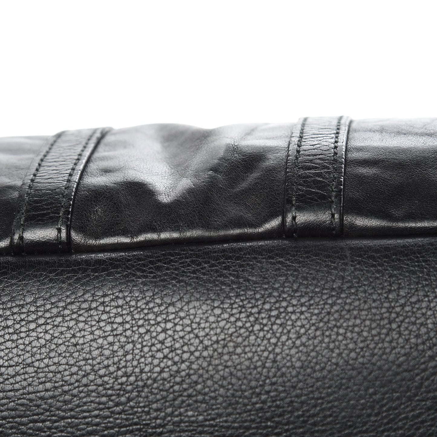 Calfskin Sac Hamptons Weekender Bag Black