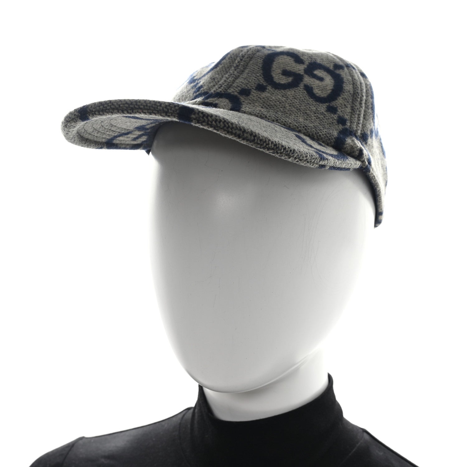 Gucci Wool Monogram Jumbo GG Antonio Baseball Hat M Grey 2 of 10