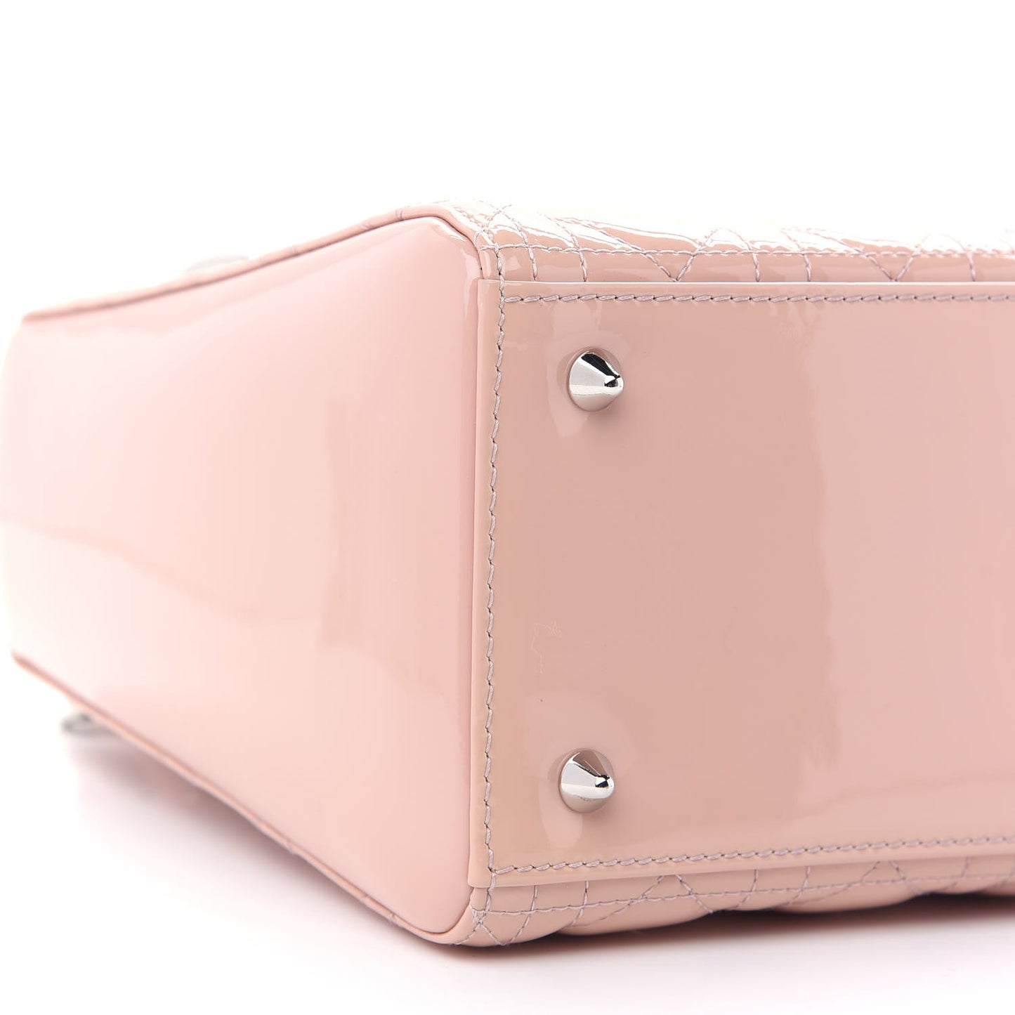Patent Cannage Medium Lady Dior Rose Clair