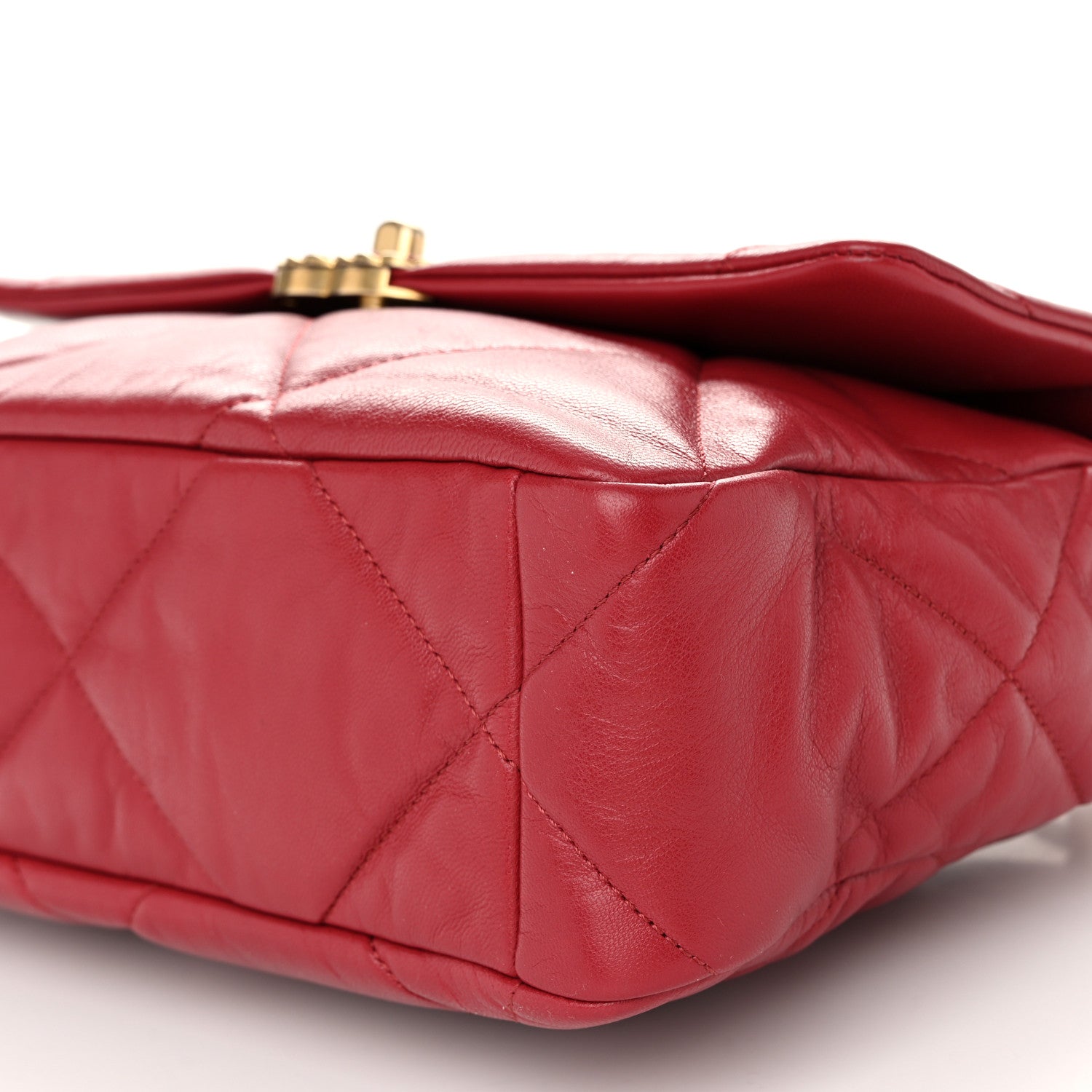 Chanel Goatskin Quilted Large Chanel 19 Flap Red 10 of 10