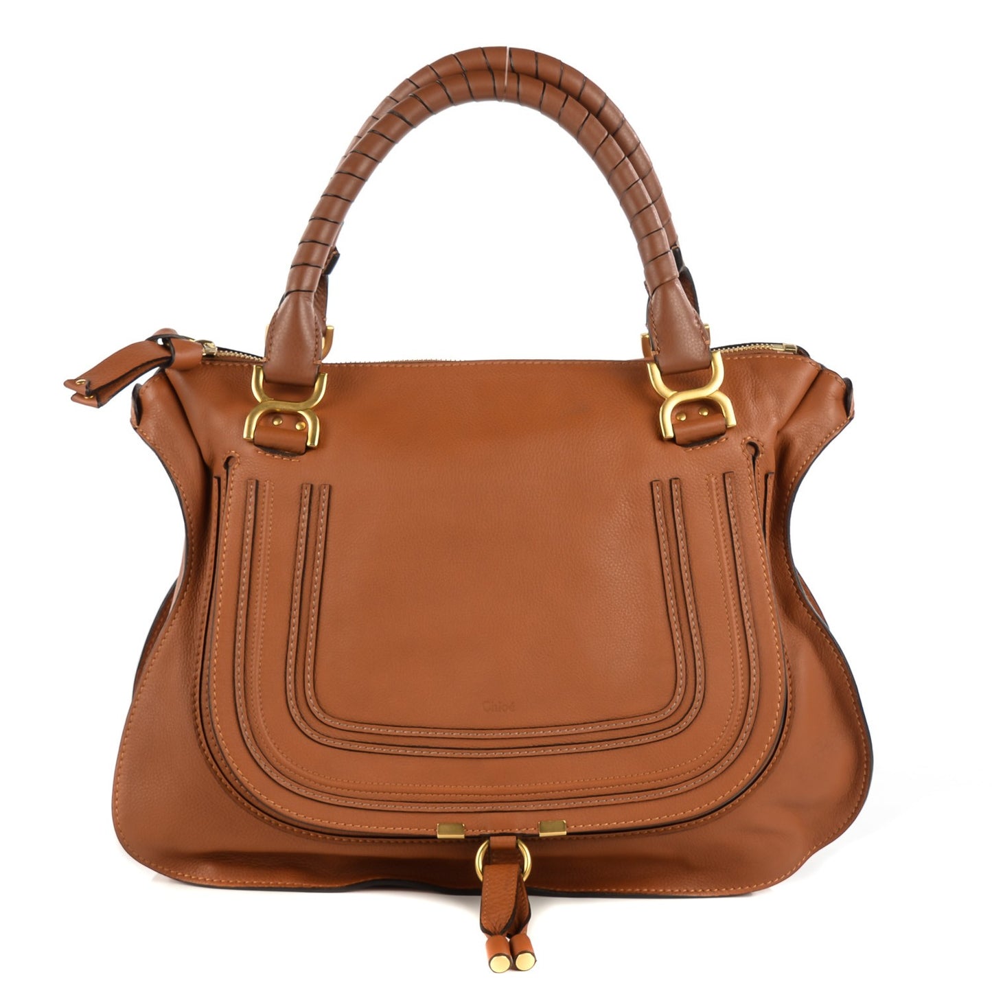 Calfskin Large Marcie Satchel Tan