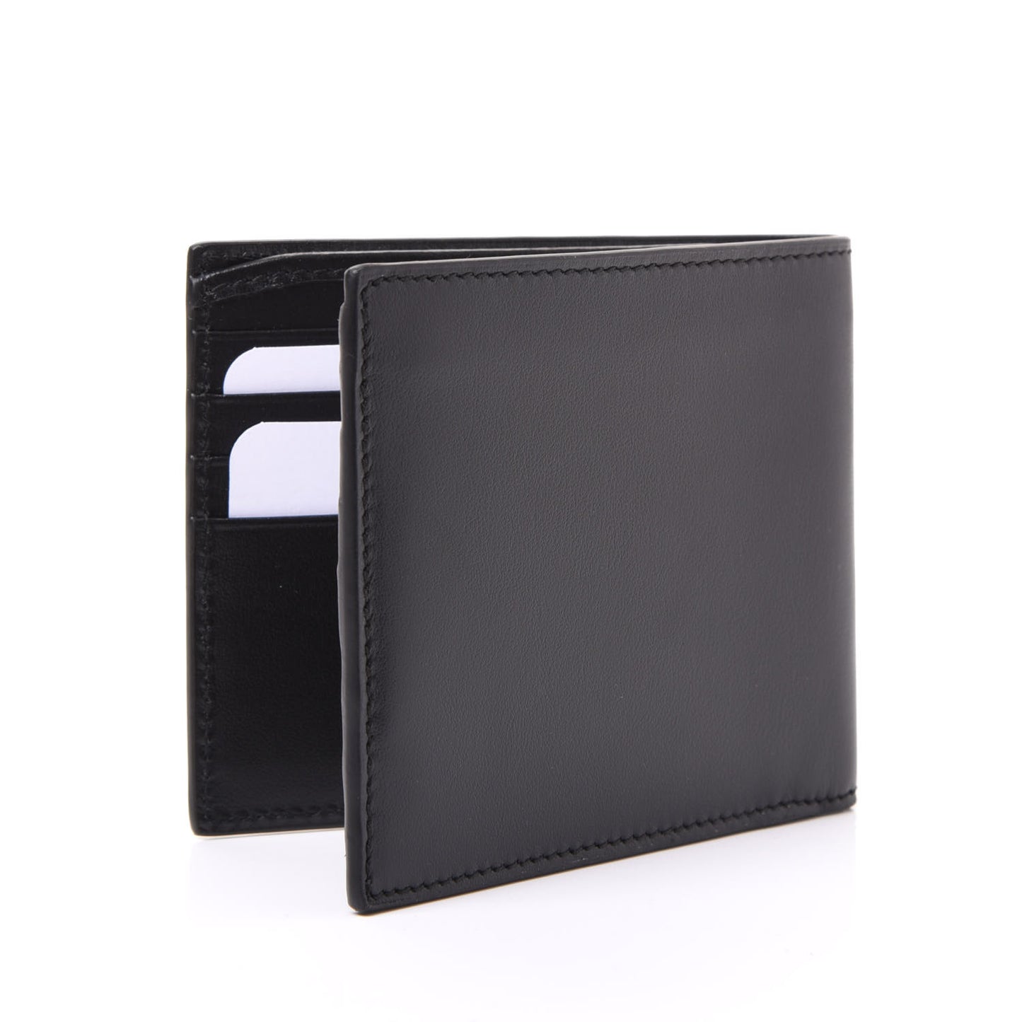 Plutone Calfskin Logo Bi-Fold Wallet Black