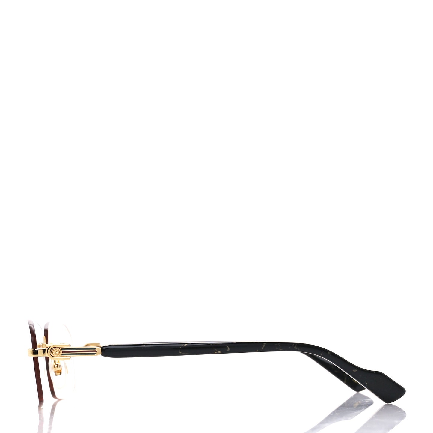 Metal Rectangular Frame Sunglasses GG1221S Gold Black