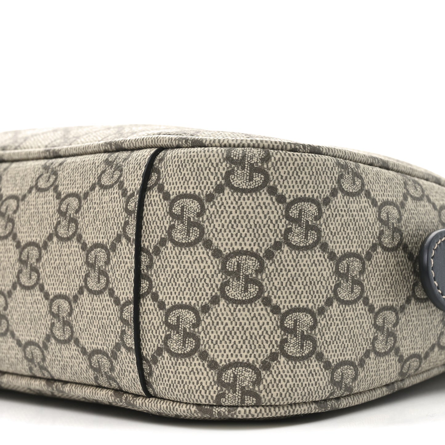 GG Supreme Monogram Emblem Medium Shoulder Bag Beige Ebony Black
